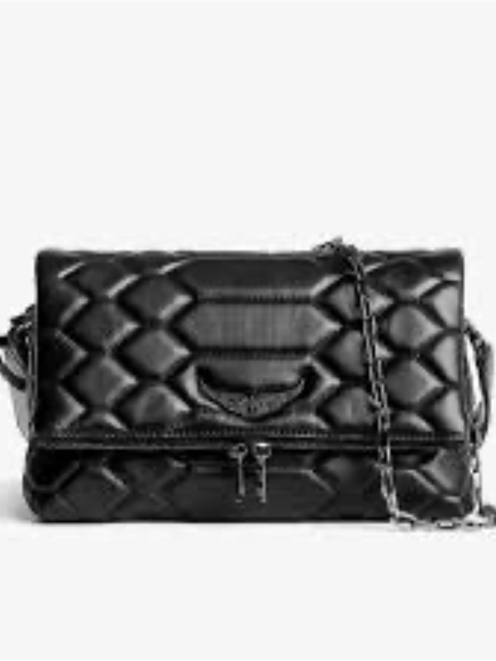 Quilted Chain-Handle Shoulder Bag in Black XL